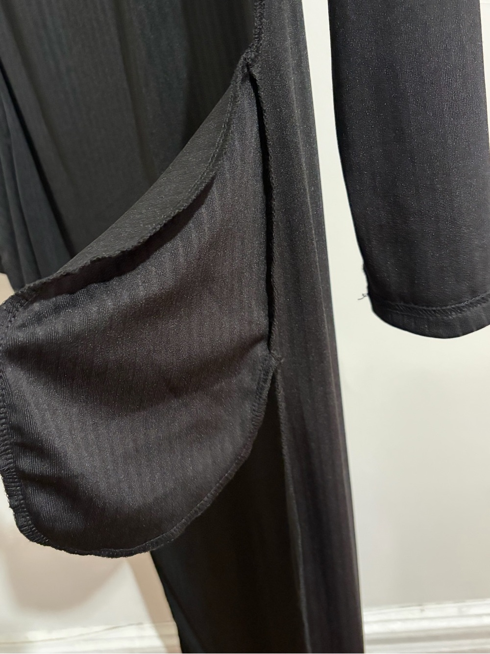 Black Long Sleeve Midi Dress - Classic Women's Dress - Picture 6 of 7